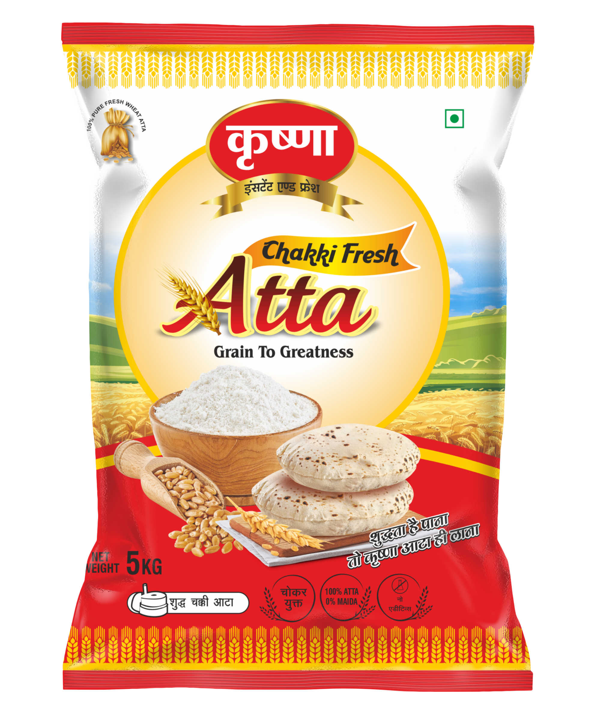 Krishna Chakki Fresh Atta 5 kg pouch
